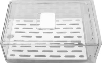 No Brand Caja De Almacenamiento Transparente Apilable Para Refrigerador Con Bandeja De Drenaje - Contenedor De Gran Tama&ntilde;o Para Cajones, Ideal Para Frutas Y Al