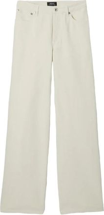 A.P.C. Rechte Jeans met Hoge Taille - Dames - Loose Fit Jeans - Wit - W29 - Katoen - Jeans