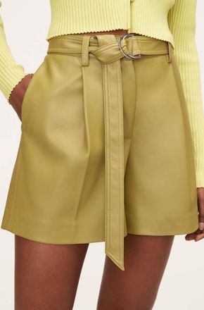 Rebecca Taylor Vegan Leather Belted Short
