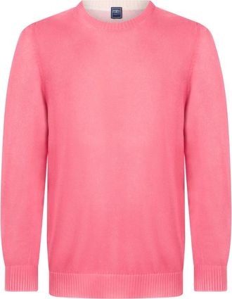 Fedeli Rondgebreide trui - Heren - Ronde hals truien - Roze - XL - Katoen - Truien & Vesten