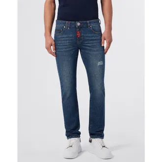 Philipp Plein Straight Supreme Fit Jeans Basic Men in Blue Storm at Nordstrom, Size 34
