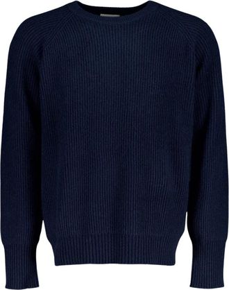 Autore Wool and Cashmere Sweater - Heren - Ronde hals truien - Blauw - S - Wol - Truien & Vesten