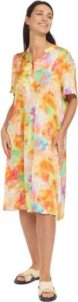2-Biz Kleedjes, Dames, Veelkleurig, S, Kleurrijke Jurk met Halve Mouwen