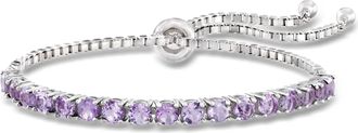 Ross-Simons Amethyst Bolo Bracelet in Sterling Silver