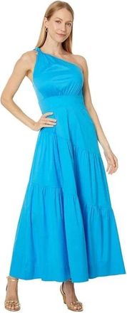 Lilly Pulitzer Lucilyn Fit & Flare Dress Womens Teal One Shoulder GBO3071