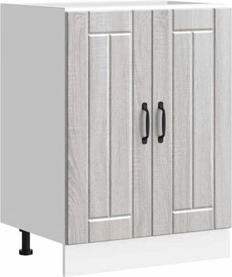 vidaXL Mobile Base Lavello Lucca Grigio Sonoma in Legno Multistrato - Vidaxl