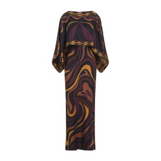 Pucci Kleedjes, Dames, Veelkleurig, M, Tweed, Lange Jurk