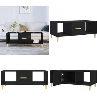 vidaXL Tavolino da Salotto Nero 102x50x40 cm in Legno Multistrato - Tavolino in legno - Tavolino nero