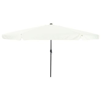Berkfield Home Garden Parasol with LED Lights 395x245 cm Sand White
