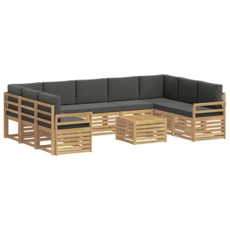 vidaXL Conjunto De Sof&aacute;s De Exterior 10 Uds. Blanco Y Antracita Vidaxl
