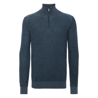 Brioni Turtlenecks, male, Blue, M, Luxury Cashmere Wool Silk Knitwear