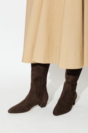 Aeyde Suede Heeled Boots Yana, Womens, Brown