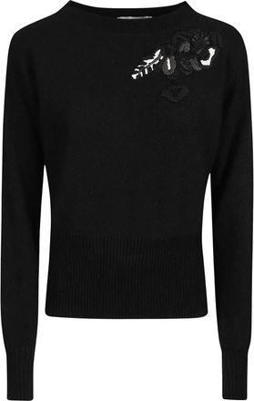 Ermanno Scervino Trui met ronde hals - Dames - Ronde hals truien - Zwart - S - Truien & Vesten