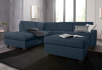 Domo Collection Ecksofa »Florentina zeitlos und elegant, Sitznähte als Designelement, L-Form« wahlweise mit Bettfunktion, mit Kontrastnaht, Komfortsitzhöhe 47cm