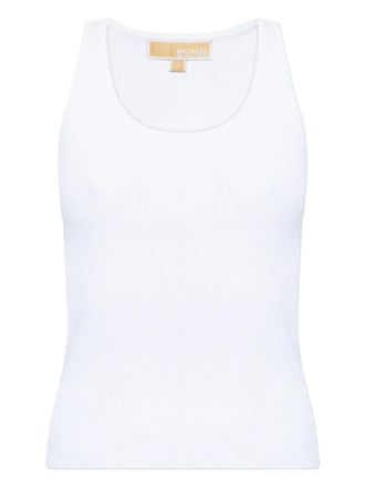 Michael Michael Kors ribbed tank top - women - Viscose/Nylon/Polyester/Elastane - L - White