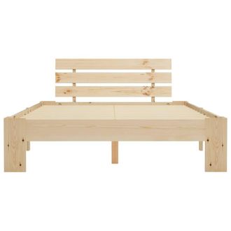 Berkfield Home Modern Bed Frame Solid Pine Wood 120x200 cm in Natural | Size: Small Double