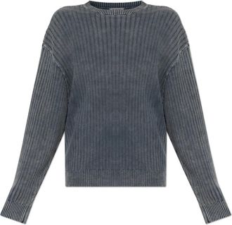 Balenciaga Round-neck Knitwear, male, Blue, Size: XL Logo Sweater