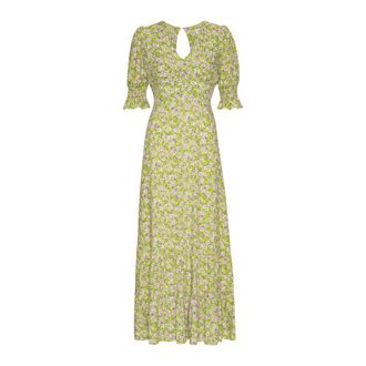 Americandreams Americandreams, Kleedjes, Dames, Groen, M, Koko Jurk Lang Open Rug Korte Mouwen