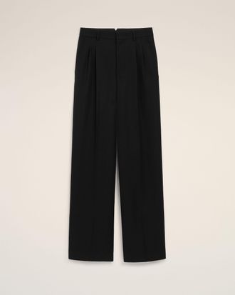Ami Black New Wool Low Waist Wide Trousers Black - 34 - for Women