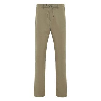 Canali Straight Trousers, male, Green, XL, Lyocell Drawstring Trousers with Pockets