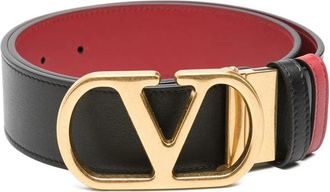 Valentino Garavani Vlogo Signature Buckle Belt - Dames - Riemen - Zwart - 90 CM - Leer - Accessoires