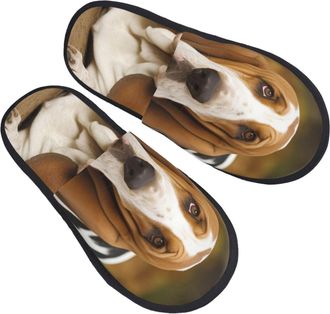 Generic Cotton Slippers Basset Hound Comfy Shoes Portable Slippers For Bedroom Indoor Outdoor M