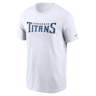 Nike Tennessee Titans Primetime Wordmark Essential Nike Mens NFL T-Shirt in White | N19910A8F-NNM