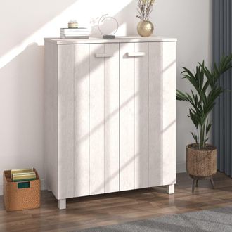 Berkfield Home Shoe Cabinet HAMAR White 85x40x108 cm Solid Wood Pine | Size: 85 x 40 x 108 cm