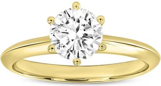 LuvMyJewelry Tesi 14K Yellow Gold Round Shape Lab Grown Diamond Solitaire Ring - 1 Ct