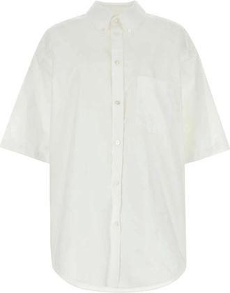 Balenciaga Overhemden, Heren, Wit, M, S/S Large Fit Shirt