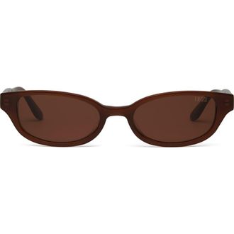 DEZI Gia Rectangular Gradient Sunglasses in Gia Brown /Cognac at Nordstrom