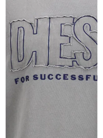 Diesel Mens Sweatshirt S-Boxt-Raw-V1 Cotton Grey Sweatshirts Sweater