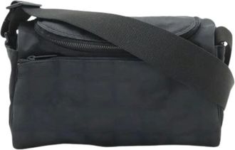 Chanel Pre-owned Cross Body Bags, female, Black, Size: ONE SIZE Pre-owned Vintage Canvas Shoulder Bag