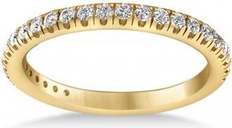 Allurez Lab Grown Diamond Semi-Eternity Ring Wedding Band 14k Yellow Gold (0.41ct)
