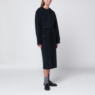 Max Mara Blue coat with matching double belt