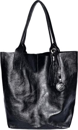 Roberta M Zwart Rundleer Tas