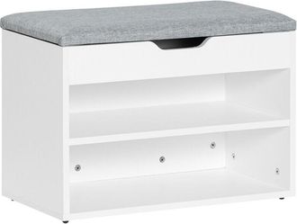SoBuy Scarpiera da Ingresso, Cassapanca,Portascarpe con Cuscino,Bianco, FSR25-HG - Sobuy