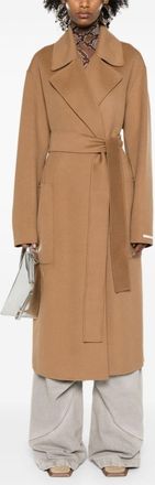 Max Mara Womens Wool Long Coat - Tan - Size EU 34 (Womens)