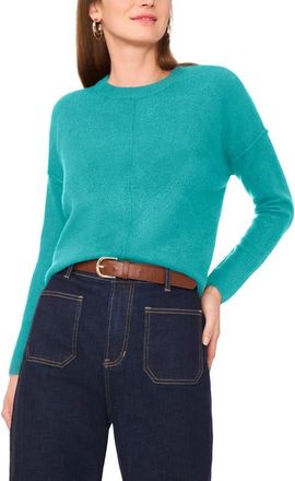 Vince Camuto Exposed Seam Crewneck Sweater in Brilliant Aqua at Nordstrom, Size X-Small