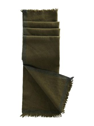 Margaret Howell fringed scarf - Green