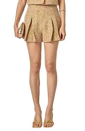 English Factory Pleated Tweed Shorts in Yellow Multi at Nordstrom Rack, Size X-Small