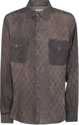 Uma Wang Camicia Uma Wang abbottonata con motivo diamante