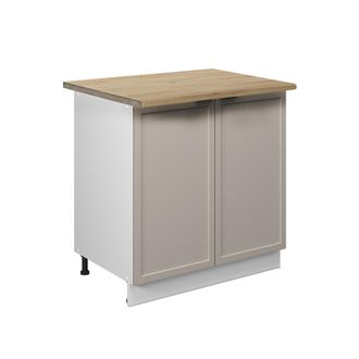 Vicco Armario Bajo Para Fregadero Fame-line, Grisbeige, 80 Cm Con Estante, Et Roble Vicco