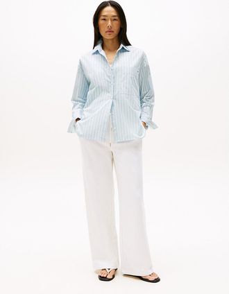 Tommy Hilfiger Womens Straight-Leg Sweatpant - White - XXL