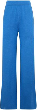 Moorer Gebreide broek - Dames - Wijde Broeken - Blauw - S - Wol - Broeken
