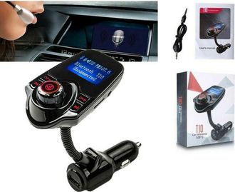 Trade Shop Trade Shop - Inal&aacute;mbrico Bluetooth Fm Transmisor T10 Manos Libres Kit De Coche Reproductor Mp3 Usb