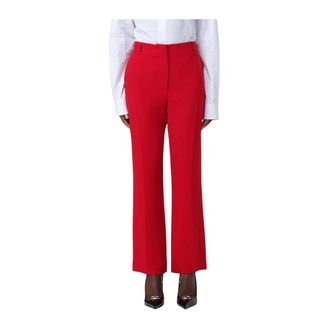 Valentino Straight Trousers, female, Red, 2XS, Straight Leg Trousers Classic Style