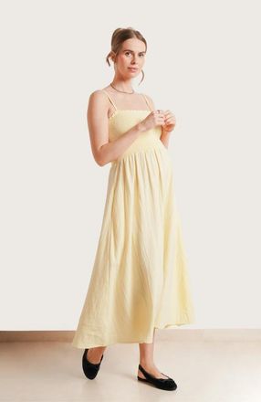 Nom Maternity The Easy Maternity & Nursing Dress in Butter Yellow at Nordstrom, Size X-Small