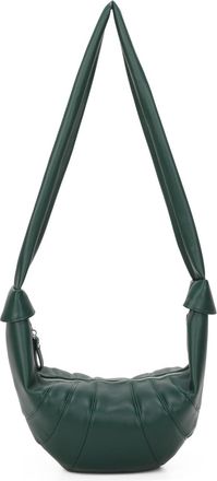 Generic Crossaint Shoulder Bag, Zip Closure, Silver Hardware, Lightweight, Inner Pockets, Synthetic, Casual (Green)
