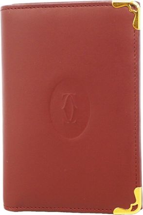 Cartier Bordeaux Leather Wallet (Tri-Fold) (Pre-Owned)